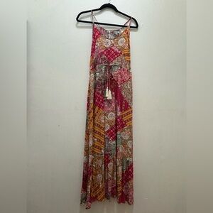 NEW w/ TAGS - LUUKSE BOHO HALTER NECK MAXI DRESS - M